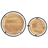2 Piece Side Table Set Solid Wood Mango 4013513