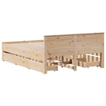 Bed Frame without Mattress with Headboard 140x190 cm Solid Wood Pine 3308777