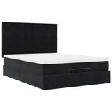 ZNTS Ottoman Bed with Mattresses Black 140x190cm Velvet 3313471