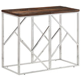Console Table Silver Stainless Steel and Solid Wood Sleeper 349989