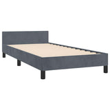 Bed Frame without Mattress Dark Grey Twin Velvet 347598