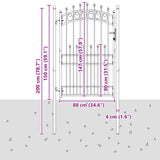 Fence Gate with Spikes EMMEN 100 x 200 cm Powder-coated steel 146392