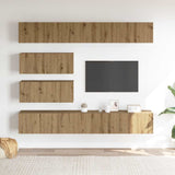6 Piece TV Cabinet Set Wall-mounted Artisan Oak Engineered Wood 3329150
