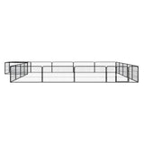 20-Panel Dog Playpen Black 100x50 cm Powder-coated Steel 3115979