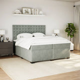 Box Spring Bed with Mattress Light Grey 200x200 cm Velvet 3291014