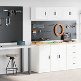 Garage Cabinets 2 pcs White Engineered Wood 3328296