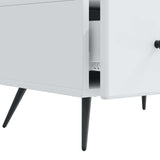 TV Cabinet with Drawer White 147 x 34.5 x 30 cm Engineered Wood 895625