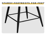 2 Pcs Black PU Swivel Bar Stools with Button-Tufted Backrest and Metal Legs 86805755