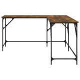 Desk Smoked Oak 149x149x75 cm Engineered Wood 837584