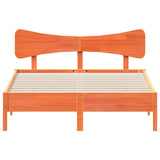Bed Frame without Mattress Wax Brown 150x200 cm King Size Solid Wood Pine 3328231