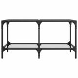 Coffee Table with Transparent Glass Top 78.5x40x40 cm Steel 845976