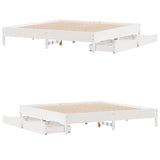Bed Frame without Mattress White 180x200 cm Super King Solid Wood Pine 3301702