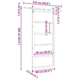 Sliding Door Natural 80 x 208 cm Solid Pine Wood 3381145