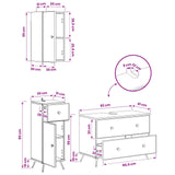 3 Piece Bathroom Cabinet Set BREDA Artisan Oak Engineered Wood 3417809