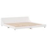 ZNTS Bed Frame without Mattress White 200x200 cm Solid Wood Pine 3323639