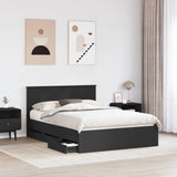 Bed Frame with Drawer Black 140 x 200 cm Engineer Wood 3410701