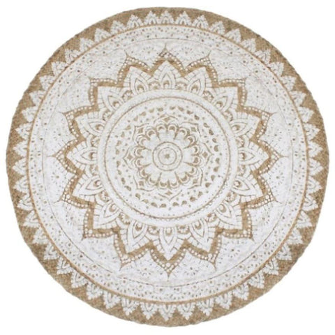Area Rug Braided Jute Printed 240 cm Round 343589
