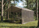 Camping Tarp with Mesh Walls Brown Grey 270 x 210 x 210 cm 42029008