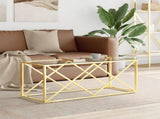 Coffee Table 110x45x45 cm Stainless Steel and Glass 349962