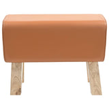 Bench 60 x 30 x 45 cm Real Leather Brown 42042104