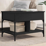Coffee Table Black 70x50x50 cm Engineered Wood and Metal 845361