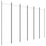 6-Panel Room Divider White 300x200 cm Fabric 350190