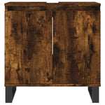 ZNTS 3 Piece Bathroom Cabinet Set Smoked Oak Engineered Wood 3187802