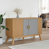 Sideboard OLDEN Grey and Brown 114x43x73.5 cm Solid Wood Pine 358610