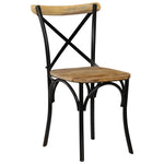 Cross Chairs 2 pcs Black Solid Mango Wood 247316