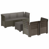 5-Seater Garden Sofa Rattan Look PP Light Grey 3443889