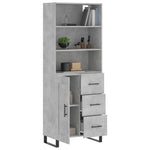 Highboard Concrete Grey 69.5x34x180 cm Engineered Wood 3190049