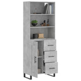 Highboard Concrete Grey 69.5x34x180 cm Engineered Wood 3190049