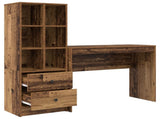 Desk with Drawer with Shelf with Storage 2 pcs Old Wood 3337335