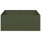 Planter Olive Green 100x100x40 cm Steel 860818