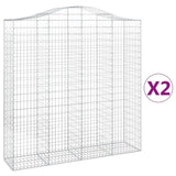 Arched Gabion Baskets 2 pcs 200x50x200/220 cm Galvanised Iron 3145745