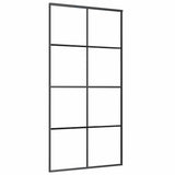 Sliding Door with Hardware Set Black 102.5x205 cm ESG Glass 3375866