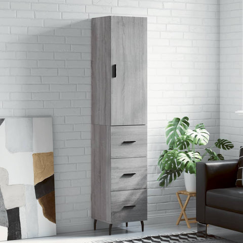 Highboard Grey Sonoma 34.5x34x180 cm Engineered Wood 3198871