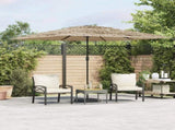 Garden Parasol with with LEDs and Steel Pole Brown 290x290x238 cm 4005088