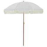 Beach Parasol Grey and White 160 x 160 x 196 cm 42006681
