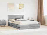 Bed Frame with Drawer Grey Sonoma 120 x 200 cm Engineer Wood 3410196