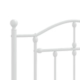 Metal Bed Frame without Mattress with Headboard White 100x190cm 353482