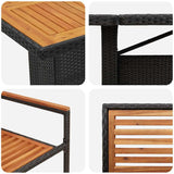 Garden Dining Set 11 pcs Black 240 x 90 x 75 cm Poly Rattan 3365448