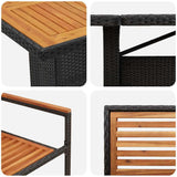 Garden Dining Set 9 pcs Black and Brown Poly Rattan 3365446