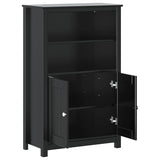 Bathroom Cabinet BERG Black 69.5x34x110 cm Solid Wood Pine 358547