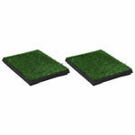 ZNTS Pet Toilets 2 pcs with Tray & Faux Turf Green 63x50x7 cm WC 170767