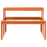 Picnic Table Wax Brown 110x134x75 cm Solid Wood Pine 844647