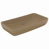 Luxury Basin Rectangular Matt Cream 71x38 cm Ceramic 146963
