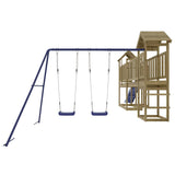 Outdoor Playset Pine and Blue Treated Pinewood, Polypropylene Large 3155851