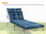 Set of Two 190 x 56cm Sun Lounger Cushions - Navy Blue T3398P554306