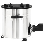 Wood Stove with USB Fan Silver 35.5x26x28 cm Stainless Steel 319443